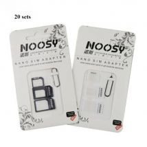20 zestawów adapterów karty Nano SIM 4 w 1 Adapter Micro Sim z kluczem wyrzutowym Pakiet detaliczny do iPhone'a do telefonu komórkowego Samsung