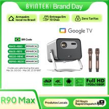 BYINTEK R90 Max Proiettore 1080P 4K Full HD DLP 2200 ANSI Lumen Android TV 13.0 Proiettore Smart Home Theater 3D 4K supportato