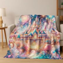 Enchanted Fairytale Princess Castle Gothic Castle Cartoon-Flanelldecke, gemütliche weiche Überwurfdecke für Zuhause, Schlafzimmer, Bett, Sofa, Kinder
