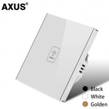 AXUS EU Touch Schalter Power Led Panel Wand Lampe Licht sensorische Schalter Gehärtetes Schwarz Weiß Kristall Glas 1/2/3 Gang AC100-240V