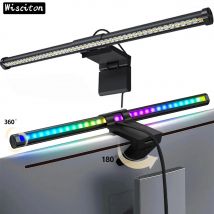 Listwa świetlna do monitora LED Ekran komputera Wiszące światła Atmosfera RGB Lampa stołowa do pracy, nauki, czytania, gier, ściemniania oświetlenia 44 cm