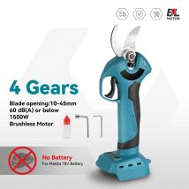 45 mm bürstenlose elektrische Gartenschere, 4 Gänge, kabelloser Hand-Obstgarten-Strauch, Beschneiden von Ästen, Schneider für Makita 18 V-Batterie-Pin