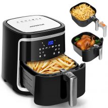 Aigostar Friggitrice ad aria 7 litri, 360° Forno a convezione, 7-in-1, 1900W, Pannello touch a led, 7 Scelte già programmate, Forno, Arrostire, Cestello removibile anti aderente, Mantenimento calore,