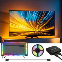 WACUAAO LED HDMI Sync TV-Hintergrundbeleuchtung für PS5/Apple TV/Fire Stick, Immersiver Gaming-Lichtstreifen, Funktioniert NUR mit Externen TV-Boxen