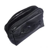 Genuine Leather Tobacco Storage Bag with Plastic Moisturizing Film Pipe Cigarette Holder Pouch Case