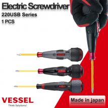 VESSEL Elektroschrauber Serie Kugelgriff mit Bit Hochgeschwindigkeit/Drehmoment 220USB-6C 220USB-1C 220USB-S1 220USB-P1