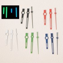 Colorful Hands Logbook Needles Nh35 NH36 Polished 8*12*12.5mm Baton Style Datejust Watch Pointer C3 Blue Green Luminous