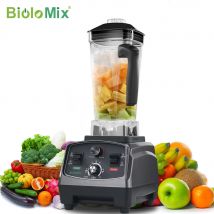 BioloMix 3HP 2200W batidora con temporizador de grado comercial de alta resistencia exprimidor procesador de alimentos de frutas batidos de hielo sin BPA tarro de 2L