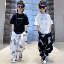 Jungen Kleidung Sets Sommer Kurzarm T-Shirt + Lose Hosen 2PCS Hip Hop Kinder Kleidung Kinder Outfits Teenager 8 10 12 14 Jahre