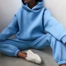 Einfarbig frauen Herbst Und Winter Neue Mode Lange-ärmeln Mit Kapuze Sweatshirt + Binden Hosen frauen Bequeme Hosen anzug