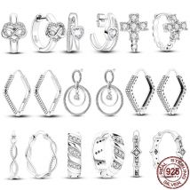 Original s925 Sterling Silber funkeln des verdrehtes Seil für Frauen einfacher Ohrring Trend ing Modeschmuck Geburtstags geschenk heiß