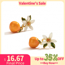 Juicy Grape Orange Drop Earrings Sweet Fruit Earring for Women Handmade Flower Earring 925 Sterling Silver Needle Christmas Gift