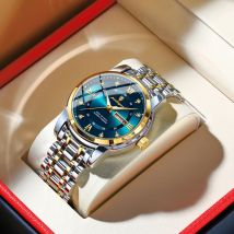 POEDAGAR Luxusuhr für Männer Datum Woche Edelstahl Mann Quarzuhr Wasserdicht Leucht Sport Mode Herrenuhren reloj
