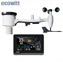 Estación Meteorológica Wi-Fi Ecowitt WS3900, con Consola de Pantalla LCD a Color de 7.5 Pulgadas y Conjunto de Sensores Solares Exteriores 7 en 1, Compatible con IoT