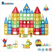Romboss giocattoli Montessori blocchi magnetici piastrelle magnetiche costruzione gioco impilabile educativo bambini regali per bambini