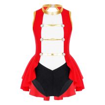 Mädchen Zirkus Zirkusdirektor Cosplay Kostüm Ärmellos Vintage Knöpfe Body Frack Weihnachten Halloween Karneval Party Kleidung