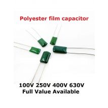 50PCS 100V 2A102J 2A152J 2A222J 2A471J 2A221J 2A331J 330/220/390/470/PF 1.5/2.2/1NF 0.0015UF/22UF  Polyester Film Capacitor 102