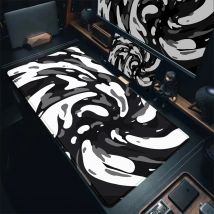 Großes Mauspad, schwarz und weiß, Strata Liquid Keyboards, Büro-Schreibtischunterlage, 30 x 80 cm, rutschfestes Mauspad, Kunst-Design, Teppich, Geschenk
