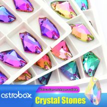 Apliques de diamantes de imitación para coser, Color brillante de alta calidad, piedras de cristal, parte posterior plana para ropa/diseño de joyería DIY/vestido artesanal