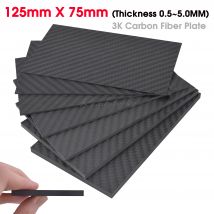 125mm X 75mm Płyty panelowe z prawdziwego włókna węglowego 0,5 mm 1 mm 1,5 mm 2 mm 3 mm 4 mm 5 mm grubość Kompozytowy materiał o twardości