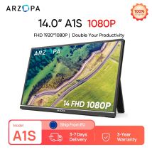 ARZOPA Monitor portatile da 14 pollici 1080P FHD IPS con USB C HDMI Secondo schermo esterno per Mac/Laptop/PC/Switch/PS/Xbox A1S