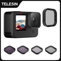 TELESIN ND8 ND16 ND32 CPL Set di filtri per lenti Telaio in lega di alluminio per GoPro 12 Hero 12 11 11 9 Nero Action Camera ND CPL Obiettivo