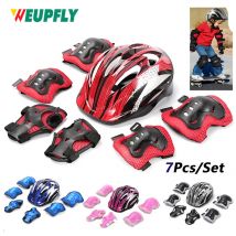 7 Teile/satz Kinder Fahrrad Helm Pad Set Ellenbogen Knie Handgelenk Pads Schutzausrüstung Set für Skateboard, Radfahren, Handgelenkschützer Kleinkind
