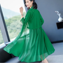 Koreanischer Stil Damen Maxi lange Bluse Sommer Casual Boho Chiffon Mantel Schal Kimono Strickjacke Tops Jacke schwarz lila rot weiß