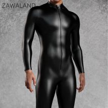 Männer Schwarz Cool Punk Cosplay Kostüm Muskeln Muster Overall Halloween Bühne Leistung Strampler Karneval Party Elastischen Body