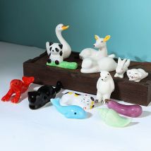 Cute Animal Pen Rack Display Stand Palette Ceramic Paint Brush Pen Holder For Watercolor Gouache Acrylic Painting Art Supplies