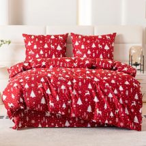 Pościel 220x200 cm "Świąteczna Elegancja" Czerwono-Biała