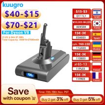 Kuugro Bateria z Realną Pojemnością 4.5Ah 2.5Ah, Zamiennik do Odkurzaczy Ręcznych Dyson V7 V8 Serii SV11 SV10, Baterie Zapasowe