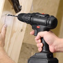 OBBGGNT trapano a batteria 21V, Mini trapano a batteria, trapano elettrico portatile 25 + 1, motore di perforazione, regolazione a 2 velocità, utensili elettrici domestici