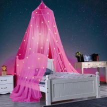 1 Set Bettdecke-Vorhang, praktische Sterne, Prinzessin, Baldachin, Schlafzimmer-Dekoration, verschleißfestes Bettnetz