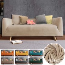 Luxury Soft Velvet Sofa Covers 1/2/3/4 Seat Sofa Covers High Elastic Sofa Couch Slipcover All-inclusive Spandex Plain Removable