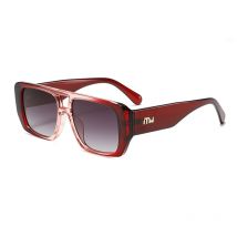 UV400 Doppelstrahl-Sonnenbrille mit quadratischem Rahmen, modische Sonnenschutzbrille für den Außenbereich