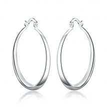 Christmas Gift Charms Silver 925 Plated Retro Women Lady Hoop Round Earring Jewelry Best Lowest Price LE024