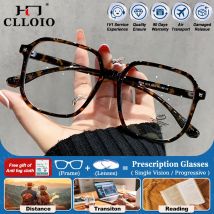 CLLOIO Neue Große Rahmen Myopie Optische Brillen Frauen Platz Blau Licht Filter Photochrome UV Schutz Brillen