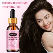Natürliches ätherisches Kirschblütenöl, repariert geschädigtes Haar, verbessert die Haarqualität, spendet Feuchtigkeit, Haarpflegeöl, tief feuchtigkeitsspendende Pflege