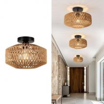 Lampadari Boho Montaggio a soffitto Lampadario in rattan Plafoniera intrecciata a mano Montaggio a incasso per corridoio Camera da letto Cucina Soggiorno