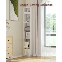 Libreria, moderna libreria aperta in legno, scaffali portaoggetti e espositori per soggiorno, ufficio domestico, camera da letto, 6 livelli