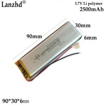 1-12 pezzi 3.7 V Li Batteria ai polimeri di litio 2500 MAH Per localizzatore di auto Interfono Lettore DVD Batteria altoparlante Bluetooth 603090