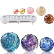 20 25 30 35 40mm Stampi a sfere a 5 cavità per resina Stampo in resina a sfera rotonda Stampo per sfere in silicone per creazione di gioielli