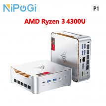 NIPOGI Mini-PC Mini-Computer AMD Ryzen 3 4300U 16GB DDR4 512GB M.2 SSD Windows 11 Pro Micro-Desktop-Computer Mini-Desktop-PC