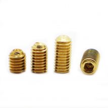 2-10 pz M2 M2.5 M3 M4 M5 M6 M8 M10 DIN916 Ottone Esagono Incassato Set Vite Testa No testa Vite Bulloni