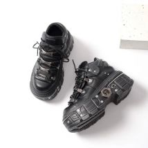 2024 New WoMen's Platform Russian Heavy Metal Punk Increase Height Daddy Shoes Men