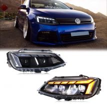 LED-Scheinwerfer für VW Volkswagen Jetta 2011–2018 MK6 Start-up-Animation sequentielles Blinker vorne Lampen Montage