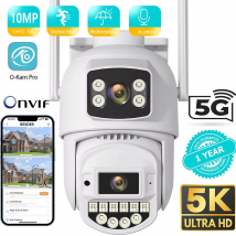 10MP 5K Wifi IP Kamera Outdoor 2,4 GHZ 5GHZ PTZ Überwachungskamera Dual Objektiv Dual Bildschirme E-Mail Alarm 4K Sicherheit Schutz