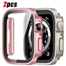 2 Stück wasserdichte Hülle für Apple Watch 7 8 9 45 mm 41 mm-44-40 mm Stoßstangen-Displayschutzfolie 2 PACK Kantenabdeckung iWatch 5 SE 6 Zubehör