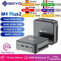 SOYO Mini PC Mini M4 Plus2 Intel 13th N150 CPU with 16GB DDR4 512GB SSD Computer Support 4K HDMI DP Display WiFi6/BT5.0/USB3.2